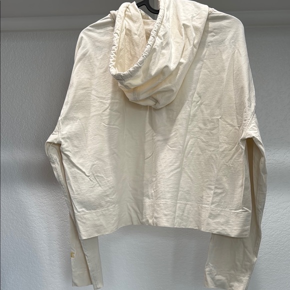 Everlane Boxy Cropped Off-White Organic Cotton Lightweight Hoodie/Shirt, Small - Picture 4 of 5
